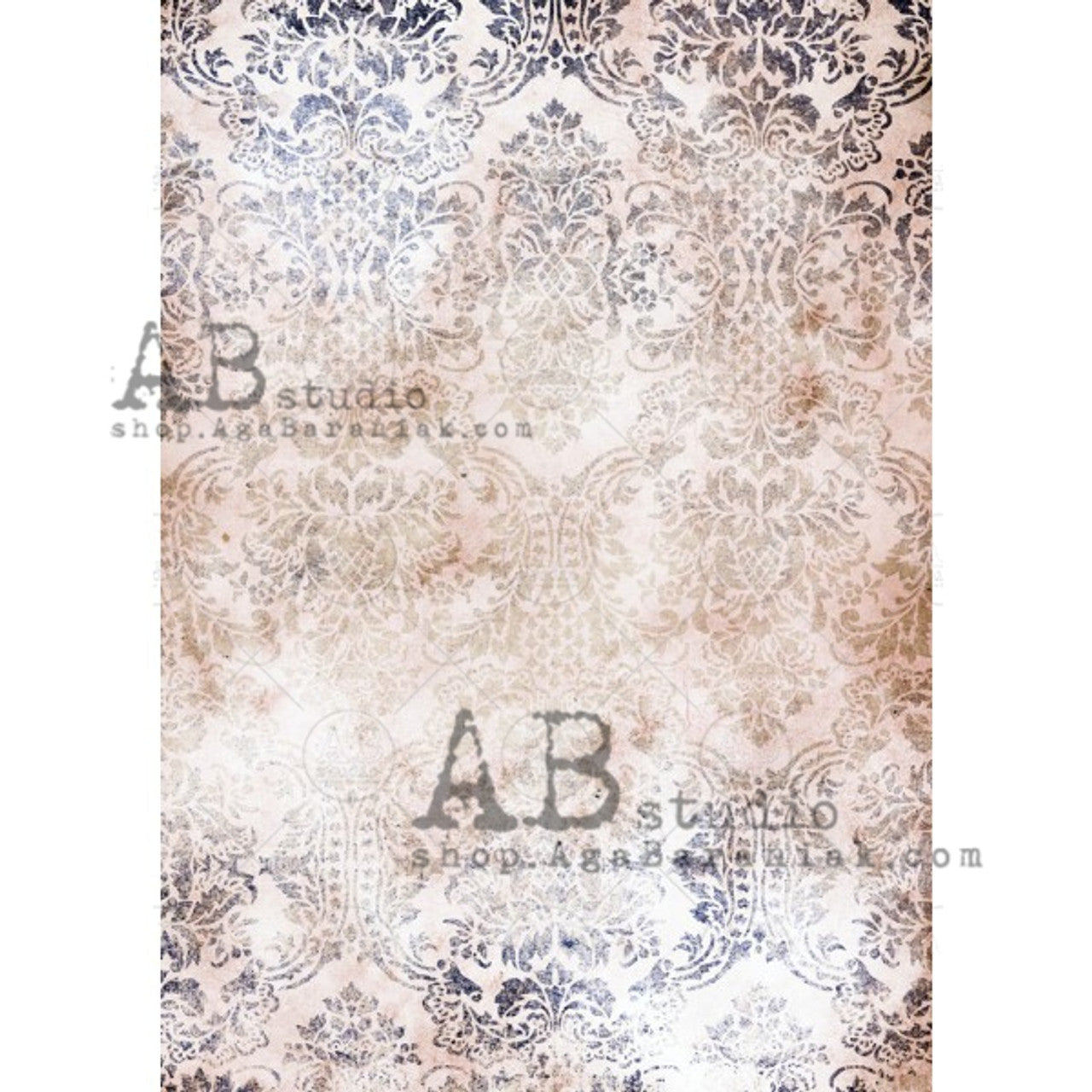 Faded Damask Rice Paper-0097