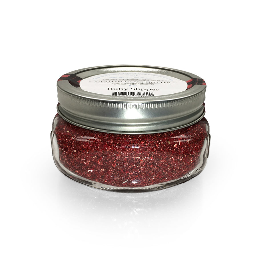 German Glass Glitter-Ruby Red Slipper (8 oz)