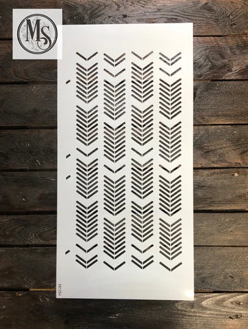 Matchstick Herringbone Pattern Stencil – Furniture Facelift by Kobi