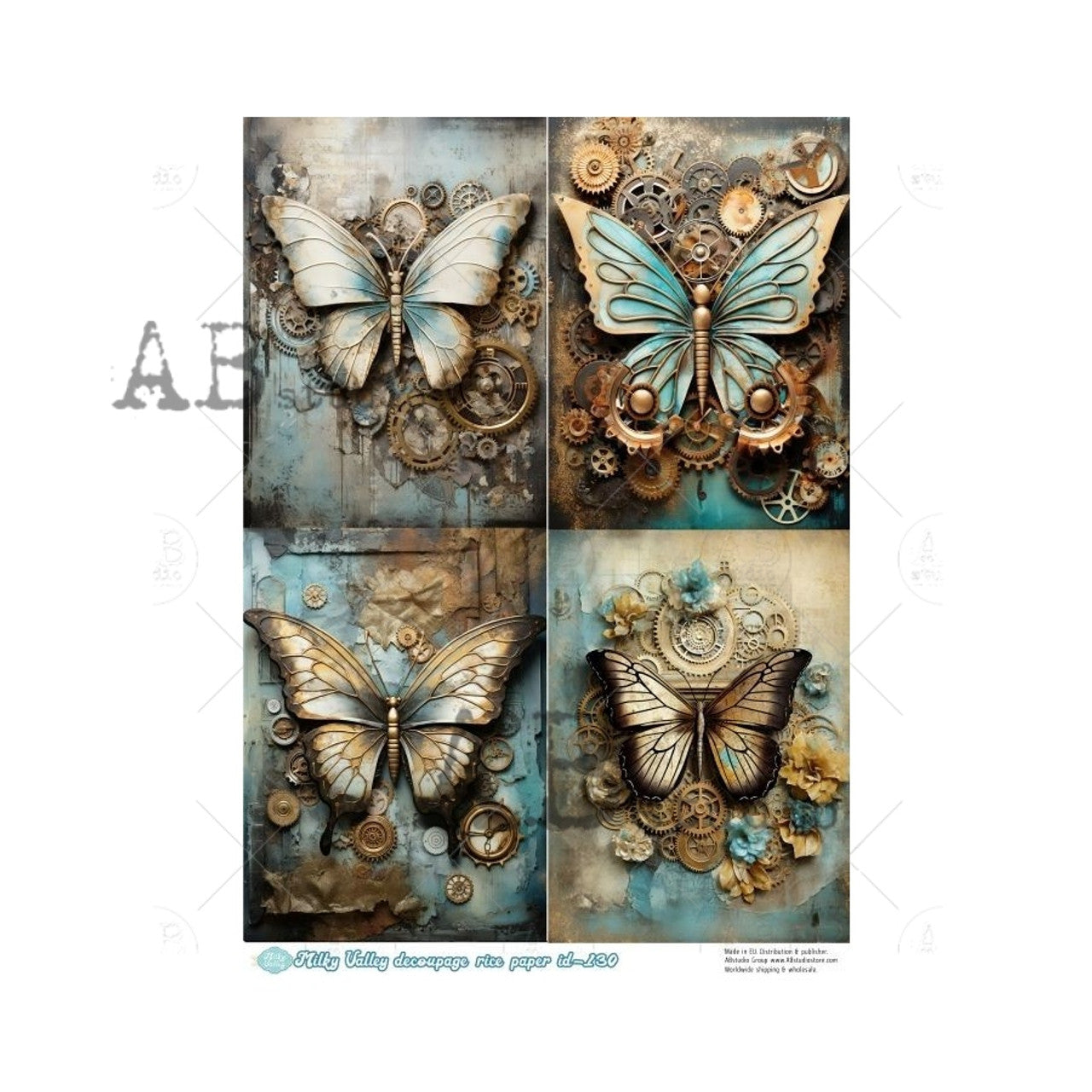 Four Pack Steampunk Butterflies MV130