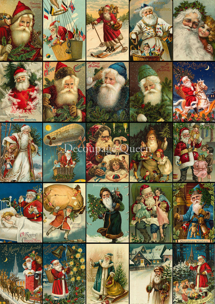 Decoupage Queen-Advent Santas