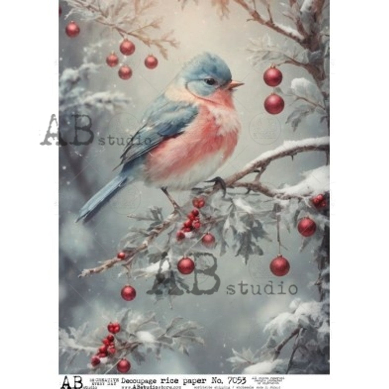 2025-Bluebird on Snowy Branch (AB-7053)