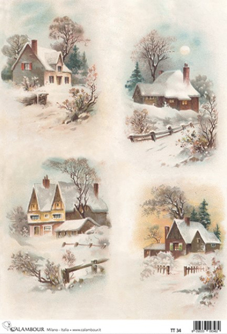 Calambour-Snow Covered House 4 Pack