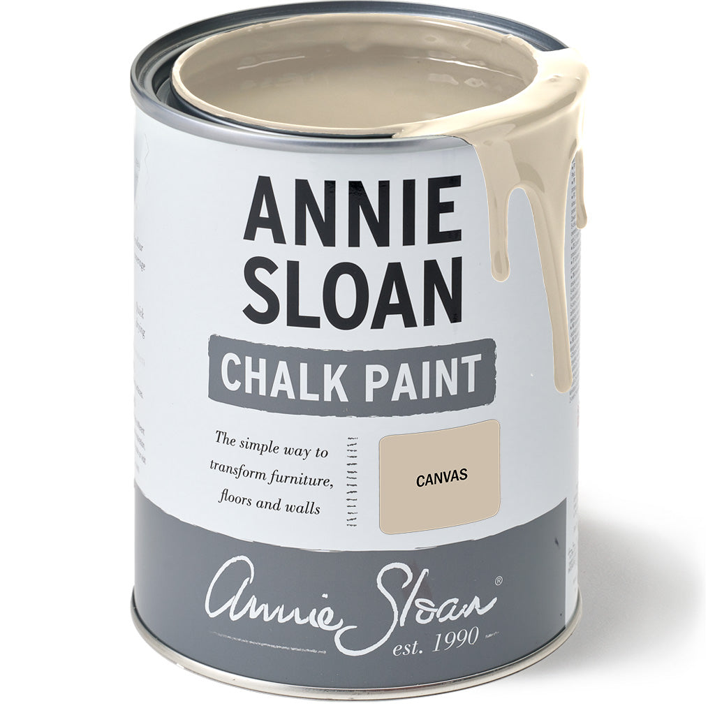 Can of Annie Sloan Chalk Paint in Canvas color 
