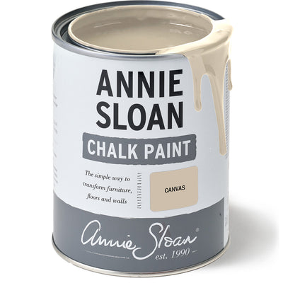 Can of Annie Sloan Chalk Paint in Canvas color 
