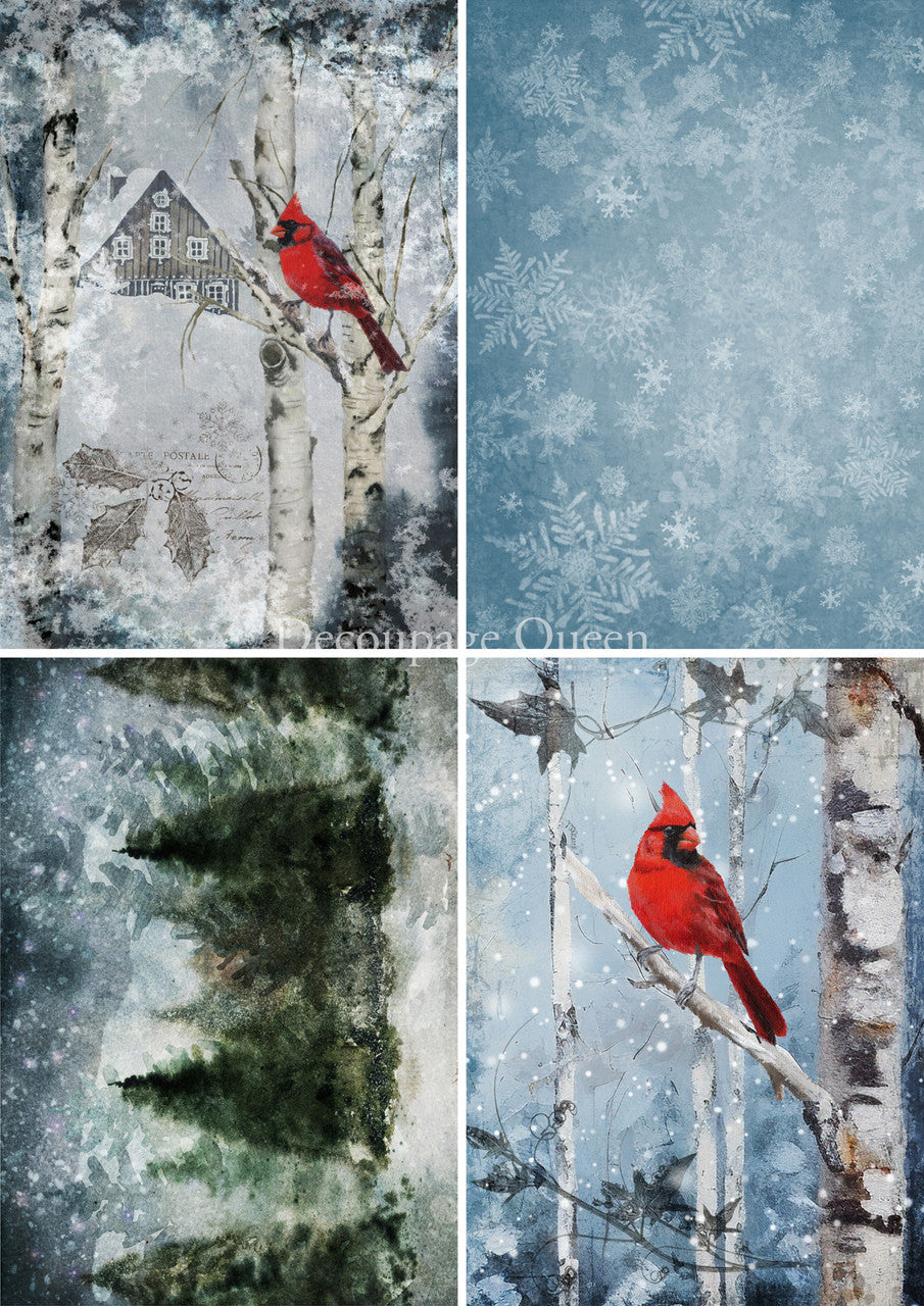 Decoupage Queen -Cardinals 4 Pack