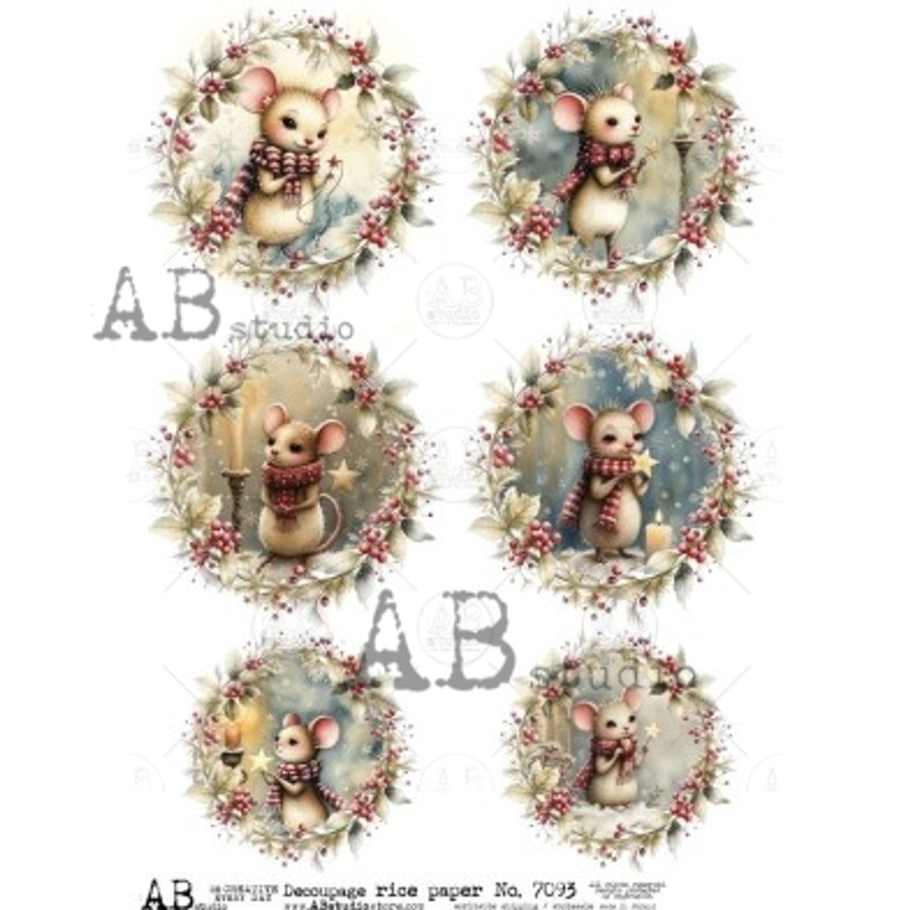 2025-Christmas Mice in Wreaths (AB-7093)