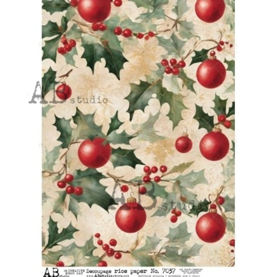2025-Christmas Ornaments & Holly (AB-7037)