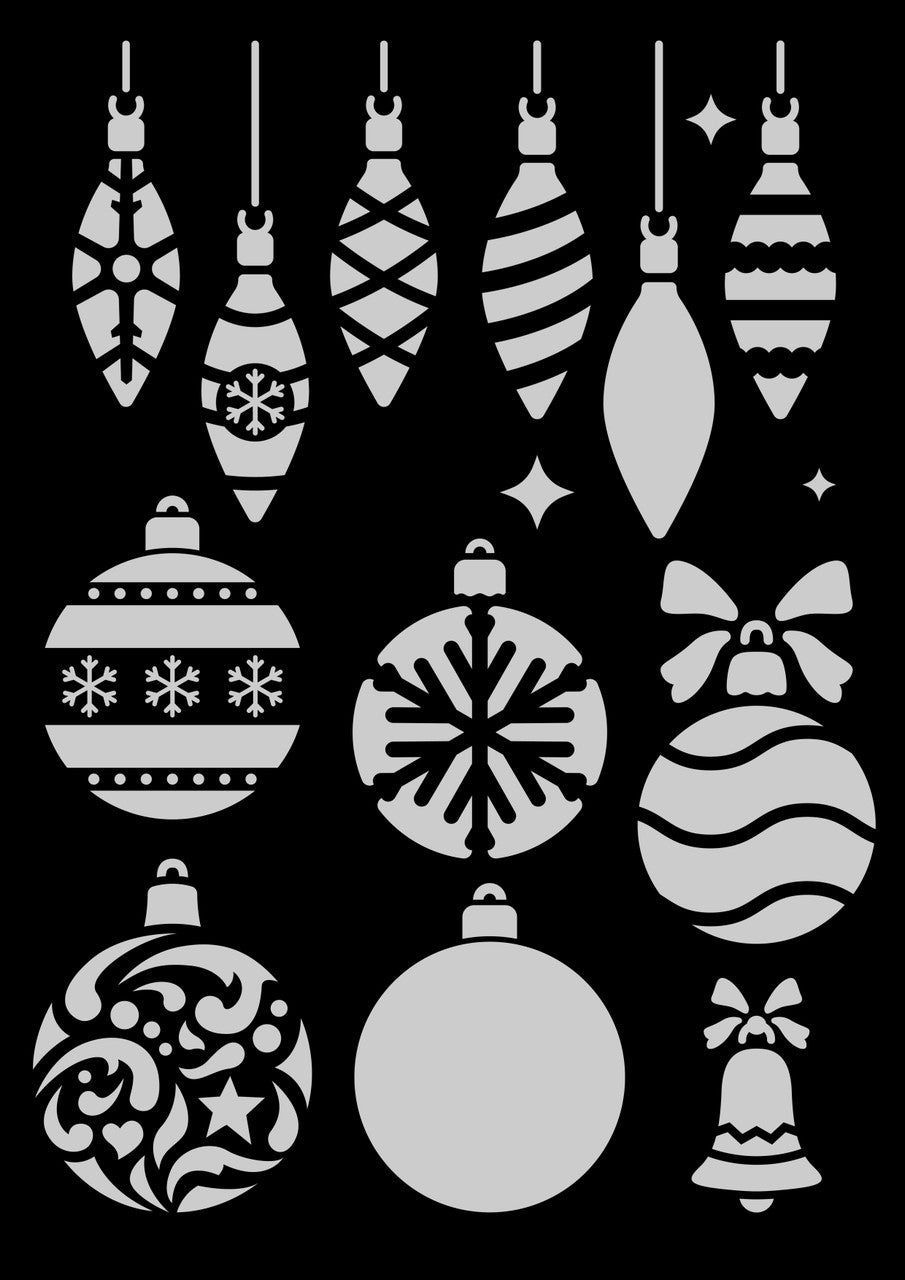 Decoupage Queen-Christmas Ornaments Stencil 0030