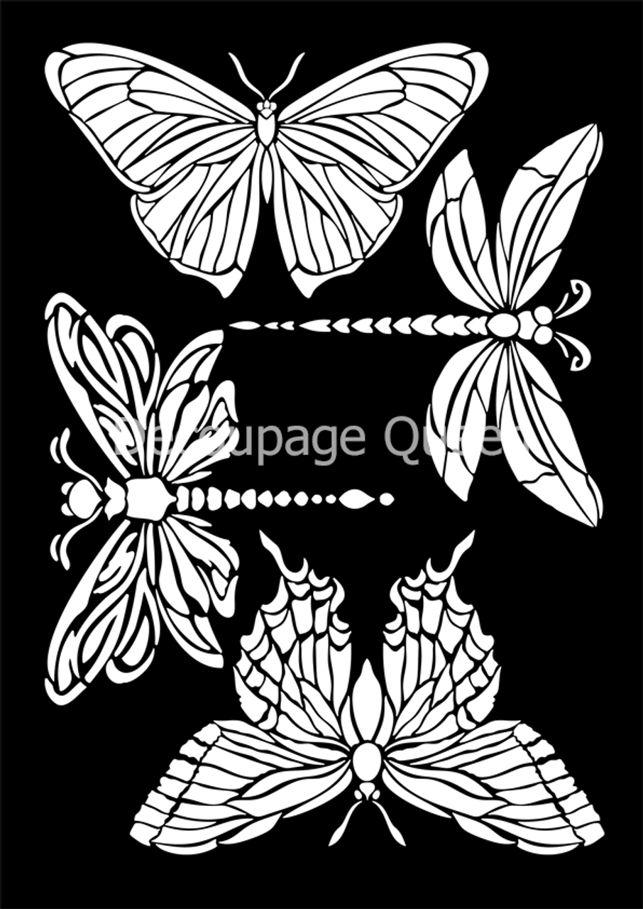Decoupage Queen-Flying Critters Stencil 0025