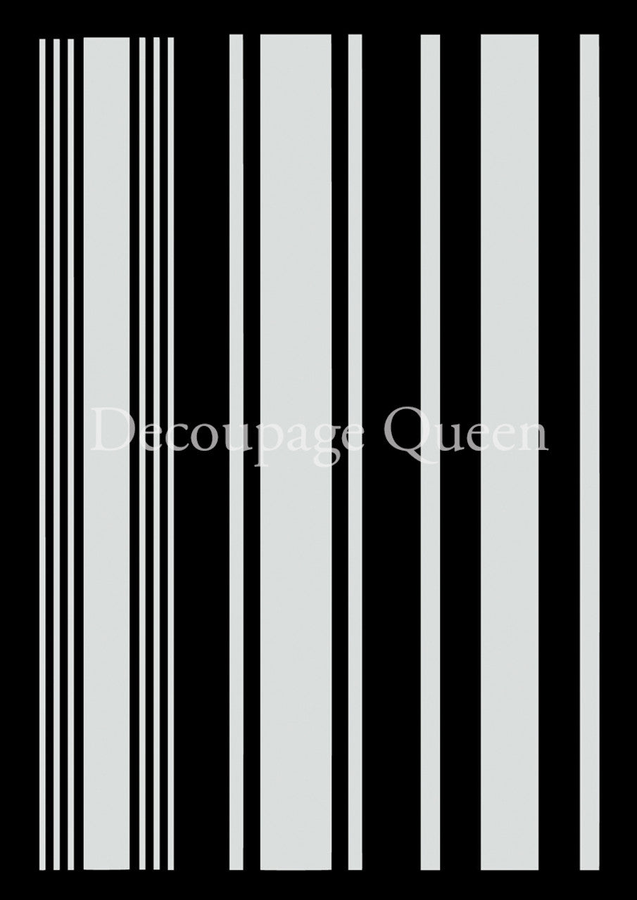 Decoupage Queen-Grain Sack Stripes Stencil 0021