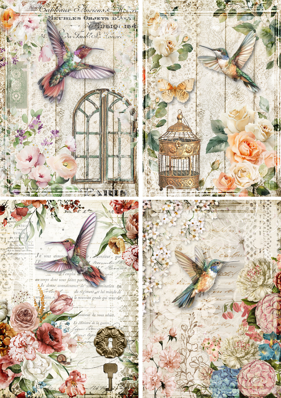Decoupage Queen-Hummingbird Four Pack
