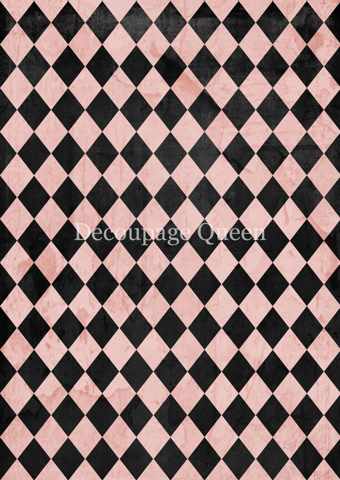 2025-Decoupage Queen-Pink & Black Harlequin