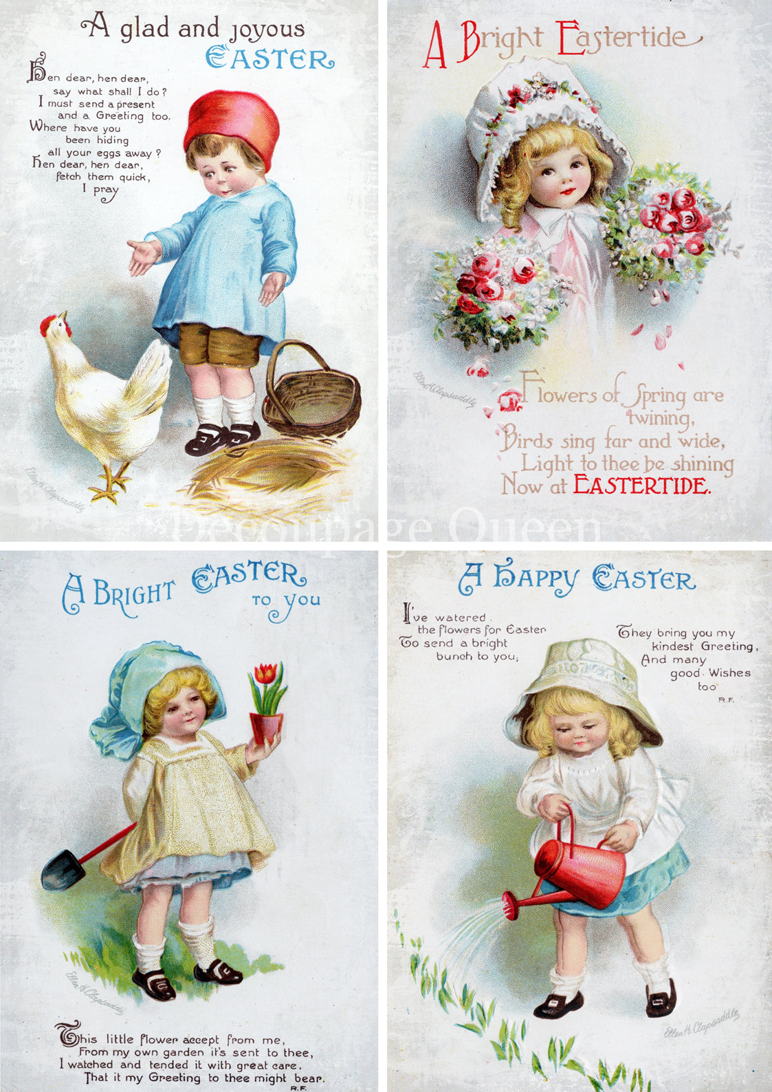 2025-Decoupage Queen-Vintage Eastertide Four Pack 0732