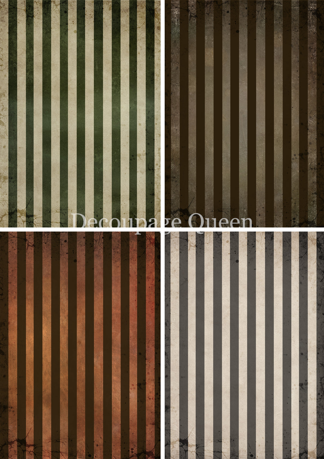 2025-Decoupage Queen-Fall Stripes Four Pack (New)