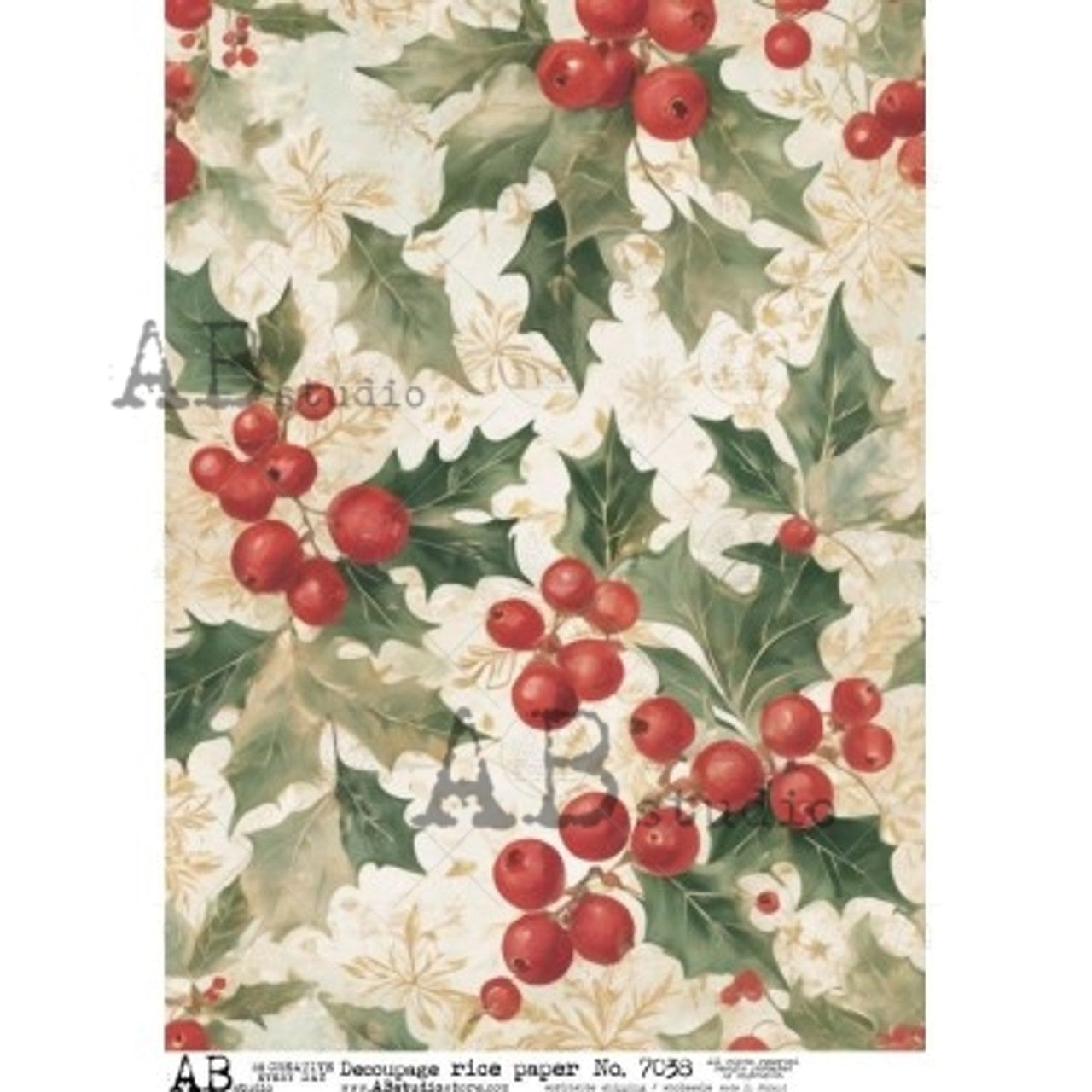 2025-Holly & Red Berries Christmas (AB-7038)