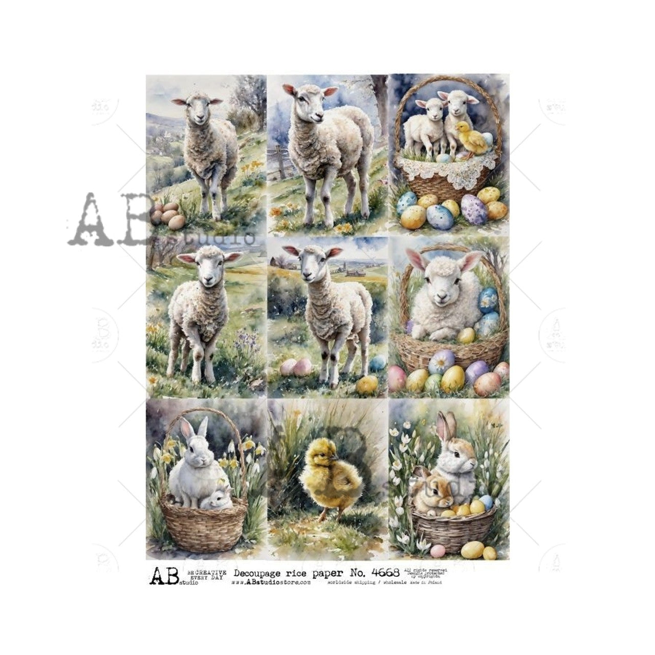 2024-Nine Pack of Easter Lambs, Bunnies and Chicks-ABRP_4668