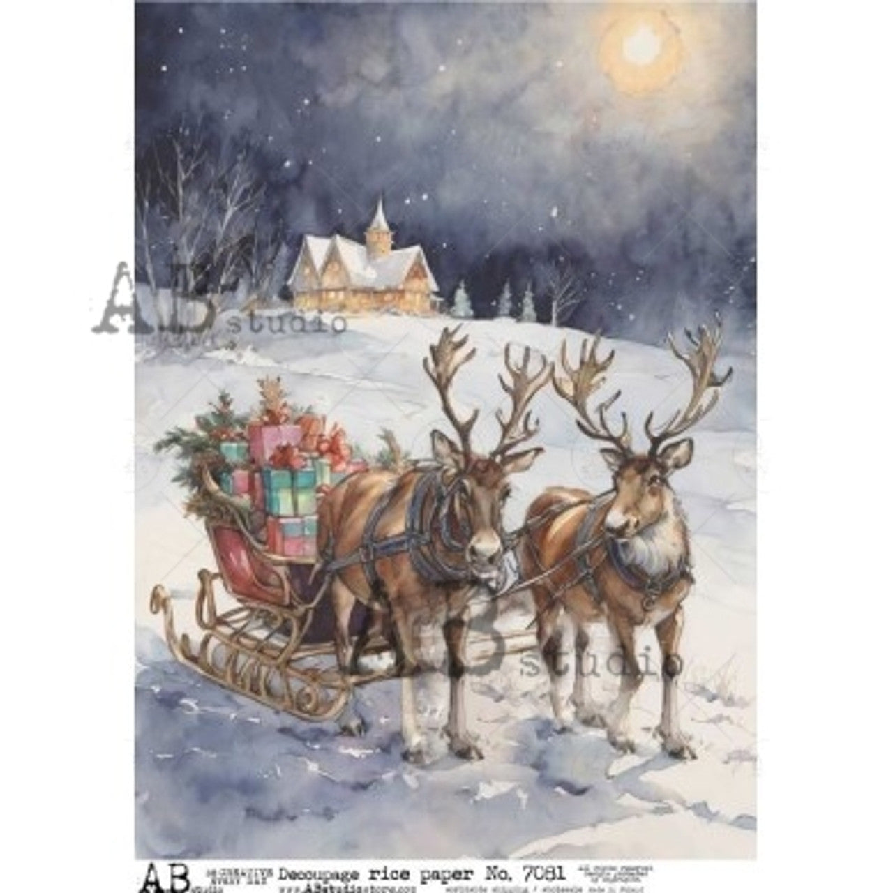 2025-Reindeer Sleigh with Gifts (AB-7081)