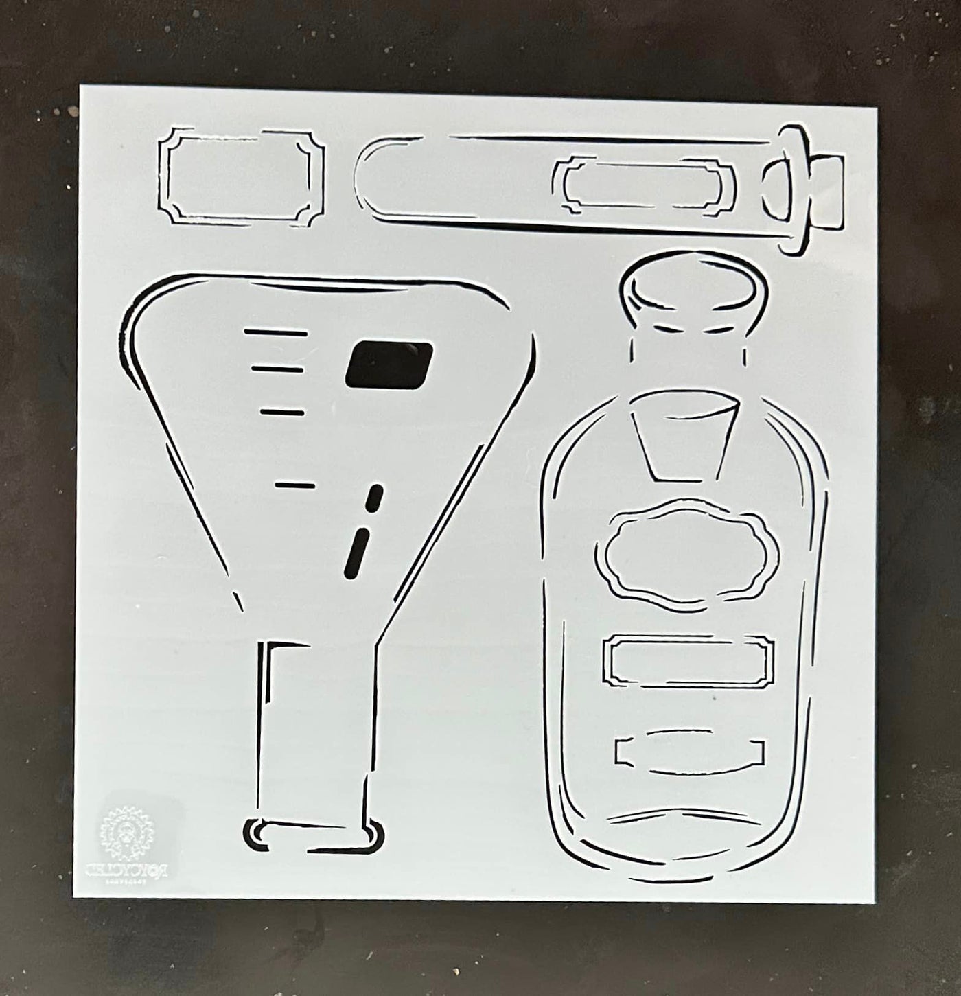 2023-Roycycled Beaker & Bottle Stencil (New)