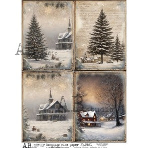 Snow Covered Churches 4 Pack-2381