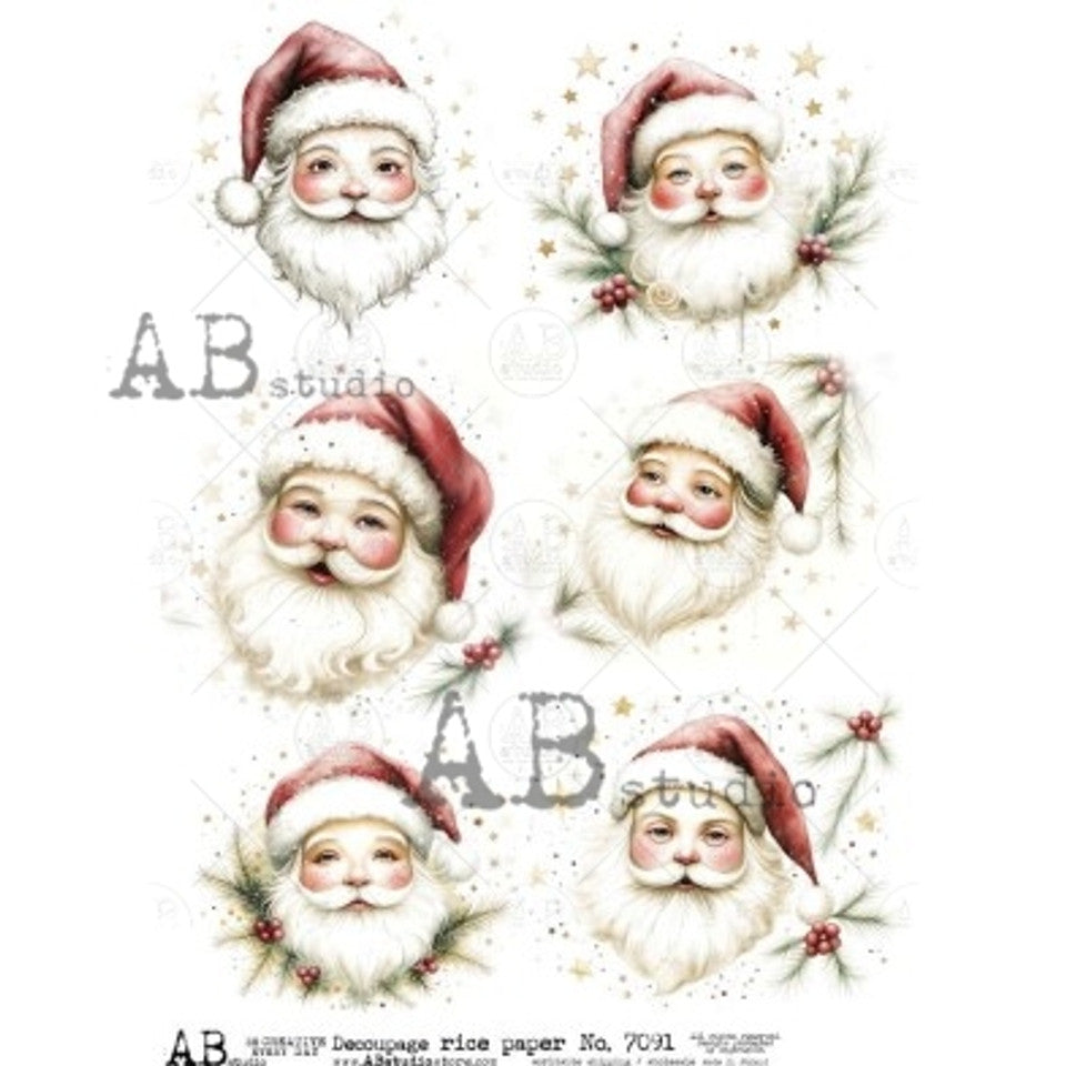 2025-Vintage Santa Faces (AB-7091)