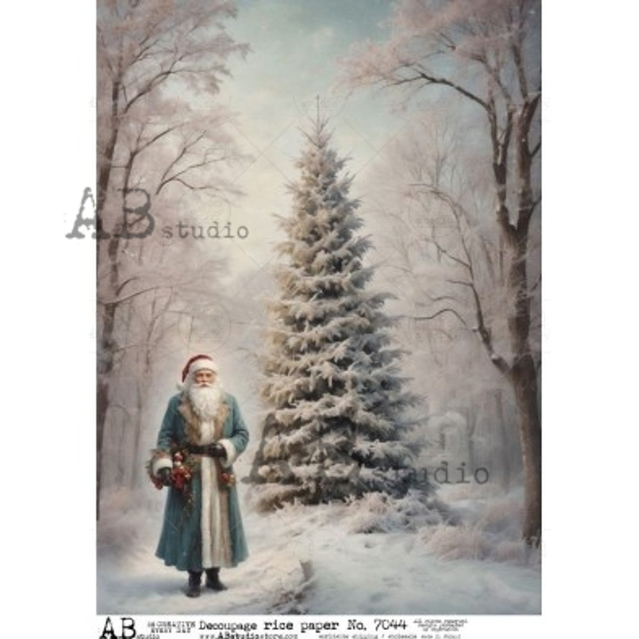 2025-Vintage Santa with Christmas Tree (AB-7044)