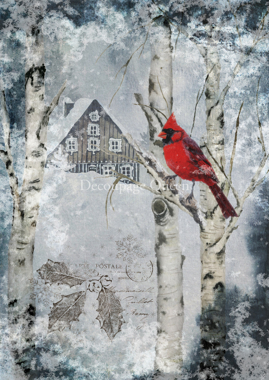 Decoupage Queen -Winter Cardinal