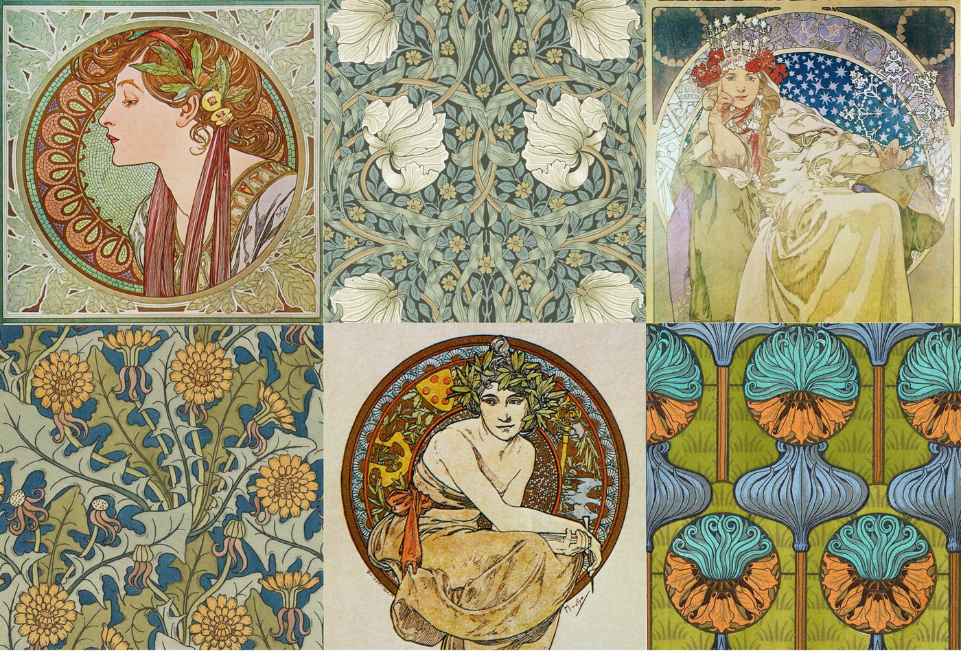 Roycycled Treasures - Art Nouveau Project Blocks Decoupage Paper - Retired