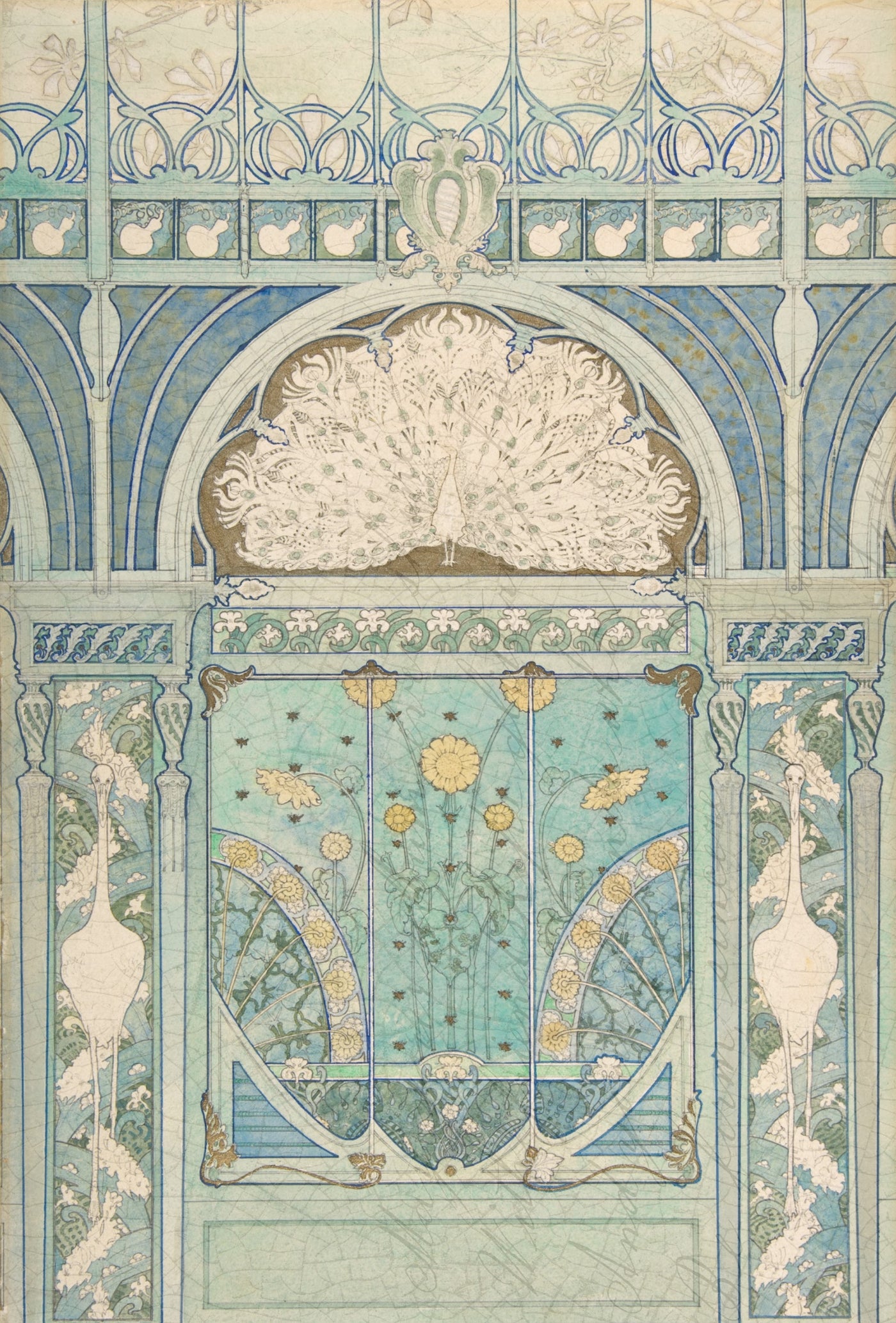 Roycycled Treasures - Art Deco Peacock Decoupage Paper - Retired