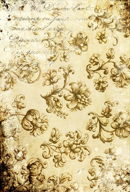 Distressed Grungy Floral Decoupage Papaer