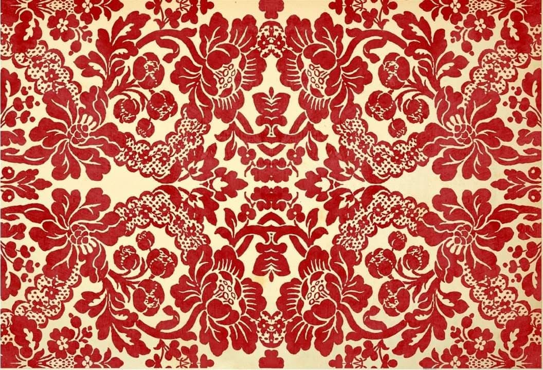 Red Damask Decoupage Paper-R
