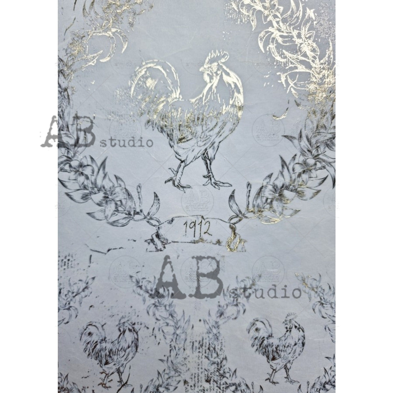 Gilded Rooster Rice Paper 0082