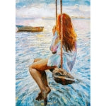 Girl on a Swing Decoupage Paper