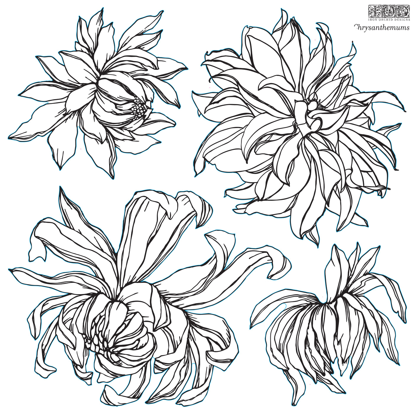 IOD - Chrysanthemums  Silicone Stamp