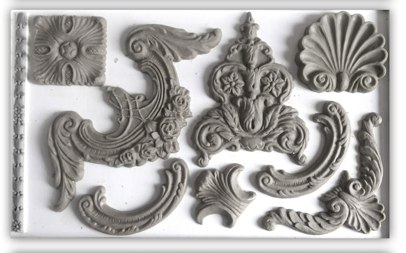 Furniture , Crafts and Sugar Art moulds work with many types of media to create your own appliques.