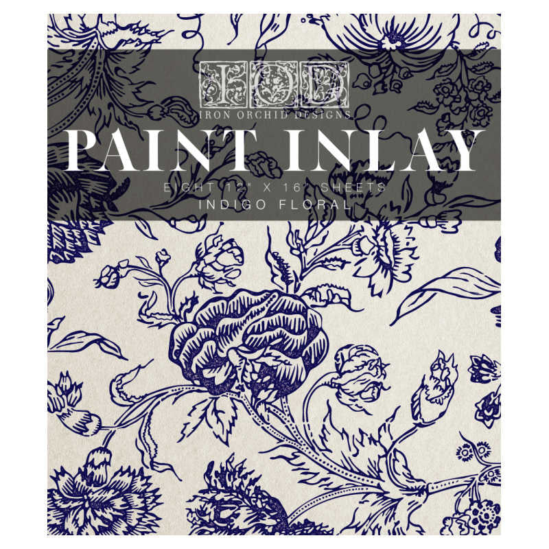 Indigo Floral Paint Inlay