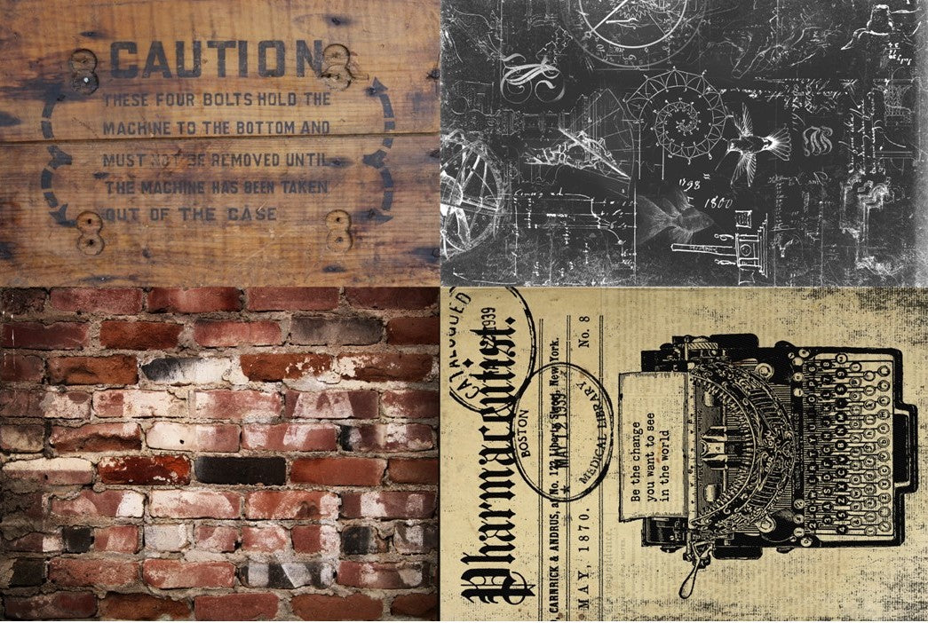 Industrial Projects Blocks Decoupage Paper