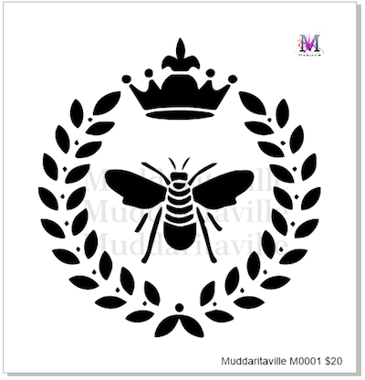 Laurel Wreath With Bee & Crown