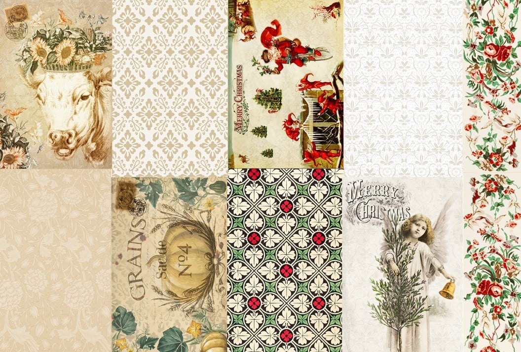 Small Holiday Project Blocks Decoupage Paper