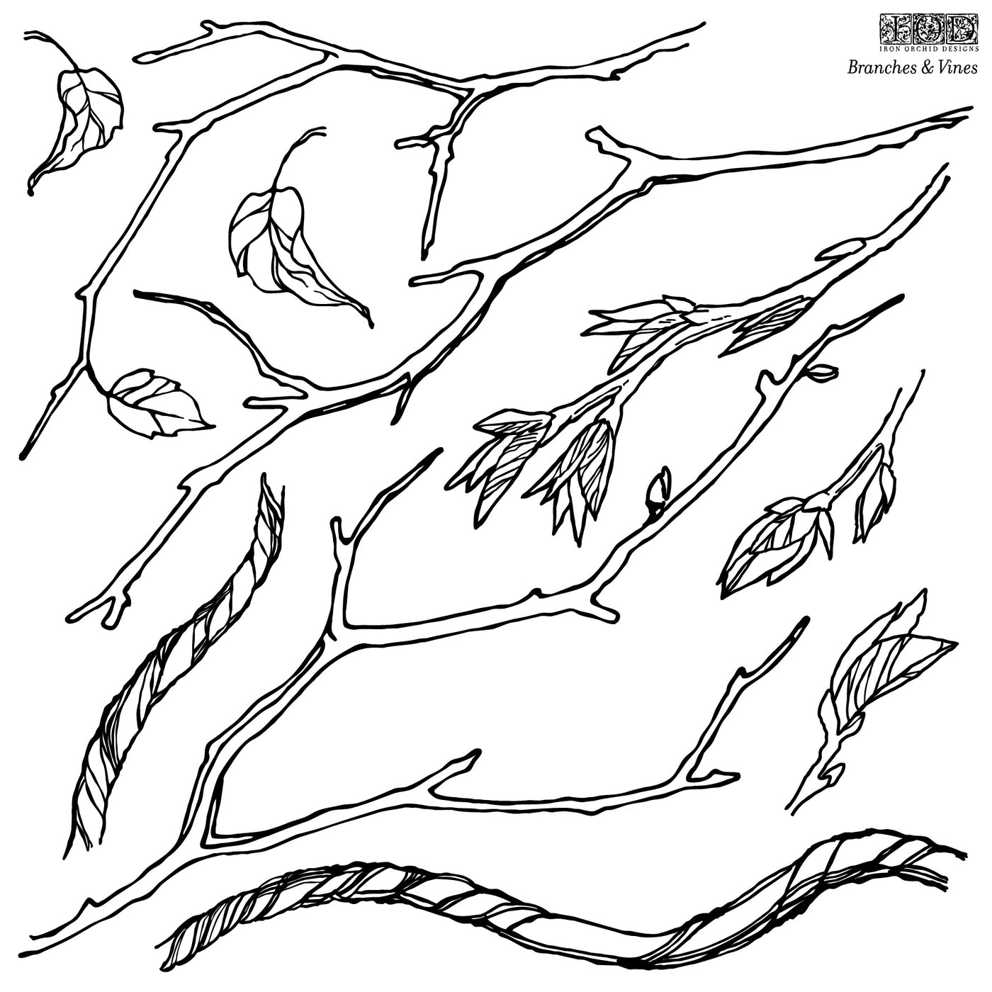 Iron Orchid Designs Branches Stamp 